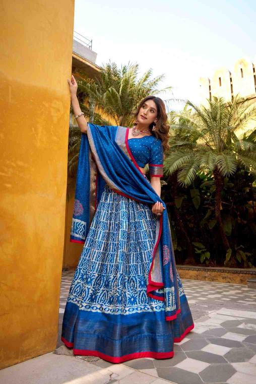 Taraa L 1252 Dola Silk Kolkata Lehenga Choli Designs